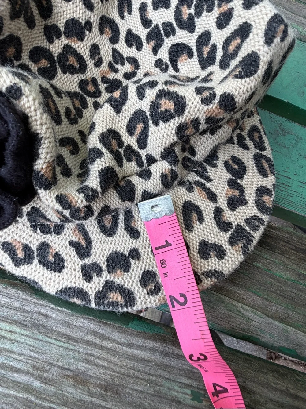 Place Leopard Print Kids Cap with Black Flower by Children’s Place Size 7-8 Girl